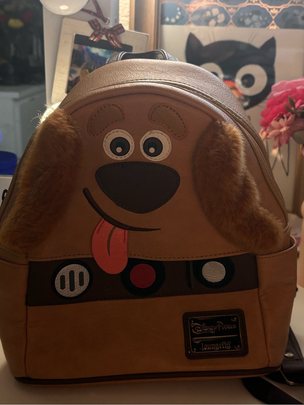 Loungefly Brown Dog Face Mini Backpack with Faux Fur Ears